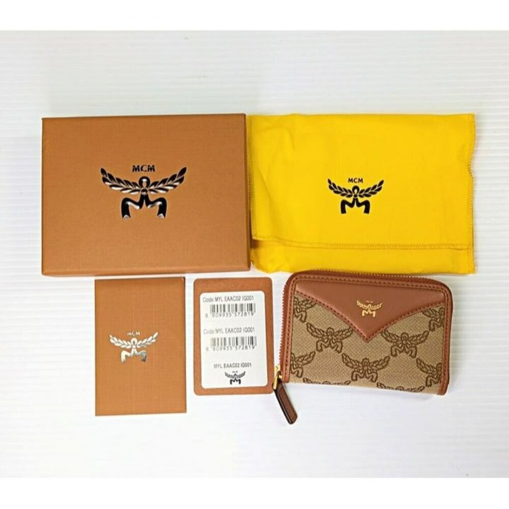 MCM Himmel Zip Around Fabric Logo Wallet (MSRP $310) - Picture 3 of 6